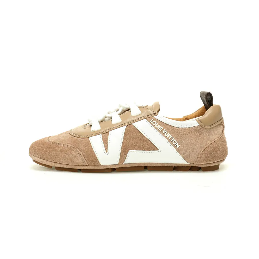 Louis Vuitton Sneakerina Ballet Low Top Sneaker with Suede Caramel