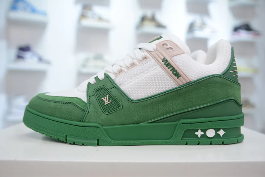 LV Trainer Sport Shoes with Mesh and Velvet Grained Calfskin