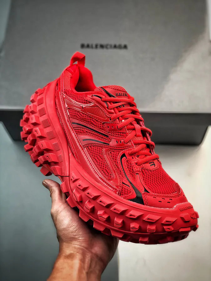 Balenciaga Defender Rubber Platform Sneakers Red