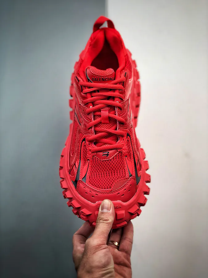 Balenciaga Defender Rubber Platform Sneakers Red