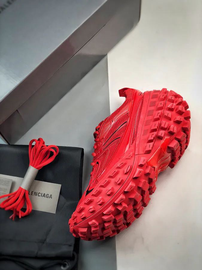 Balenciaga Defender Rubber Platform Sneakers Red