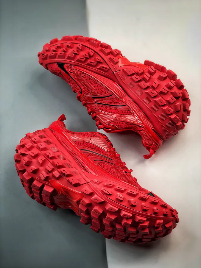 Balenciaga Defender Rubber Platform Sneakers Red