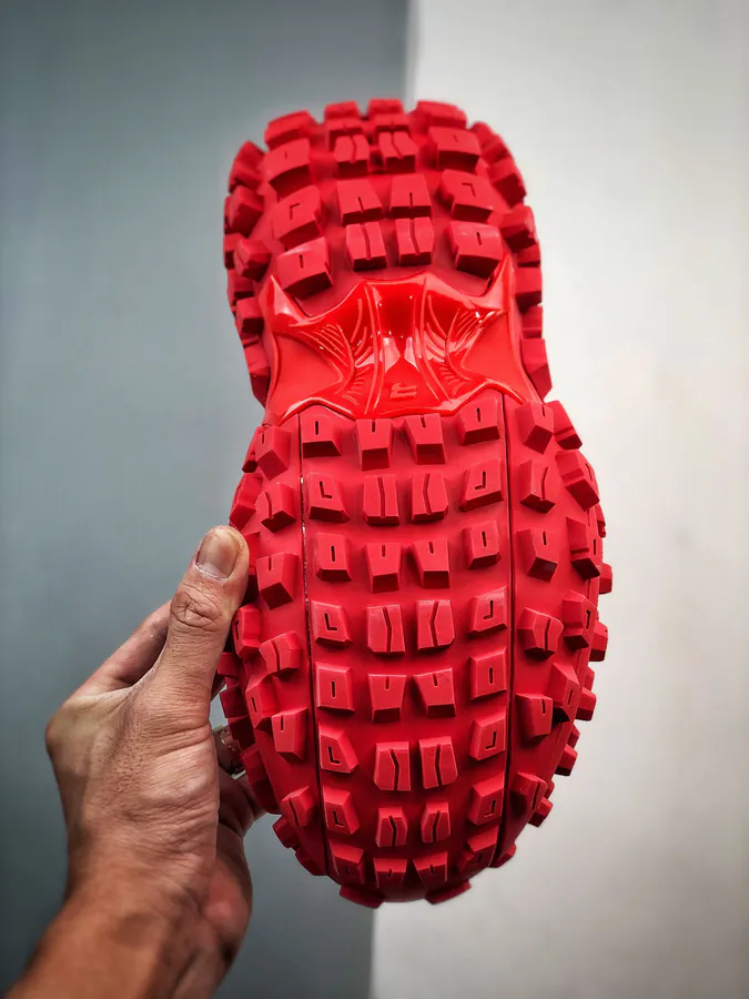 Balenciaga Defender Rubber Platform Sneakers Red