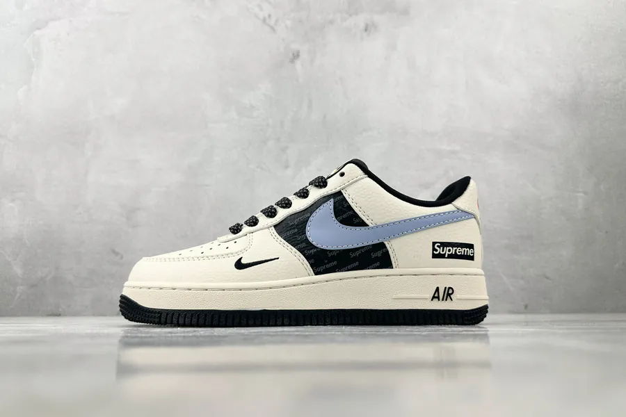Nike Air Force 107 Supreme Collaboration White Black Blue