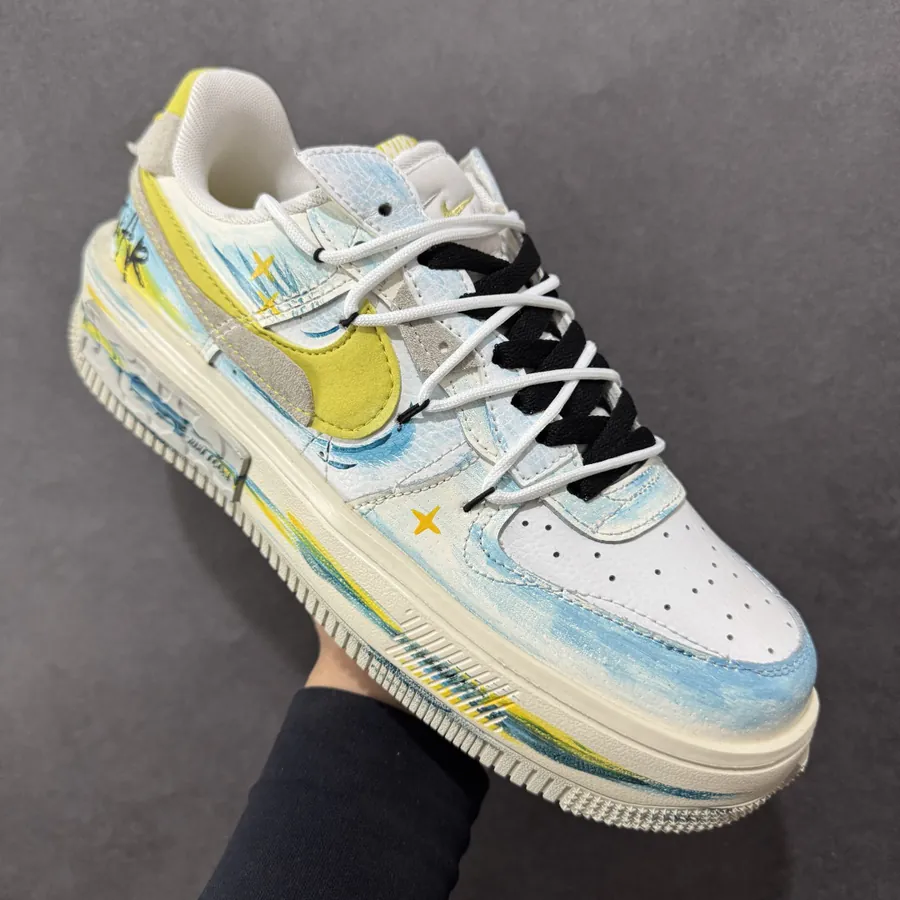 Nike Air Force 107 Low Y B Stars Hand Painted Graffiti Sneaker