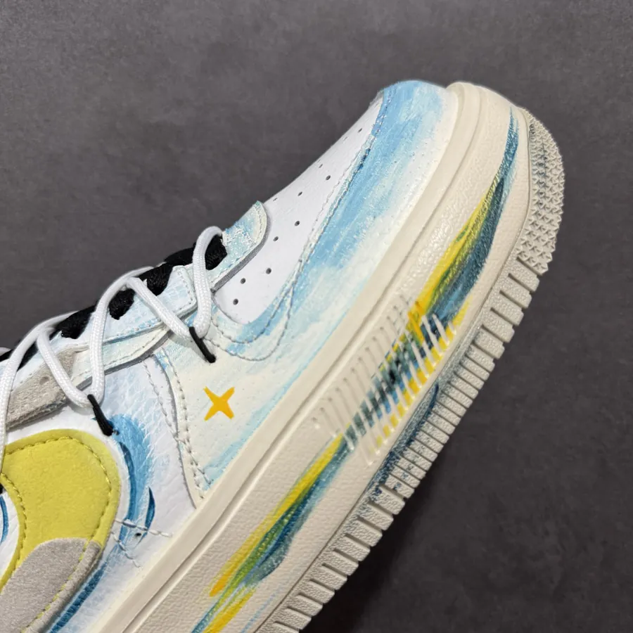 Nike Air Force 107 Low Y B Stars Hand Painted Graffiti Sneaker