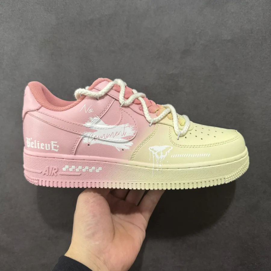 Nike Air Force 1 Low 07 Yellow Pink Gradient Straps