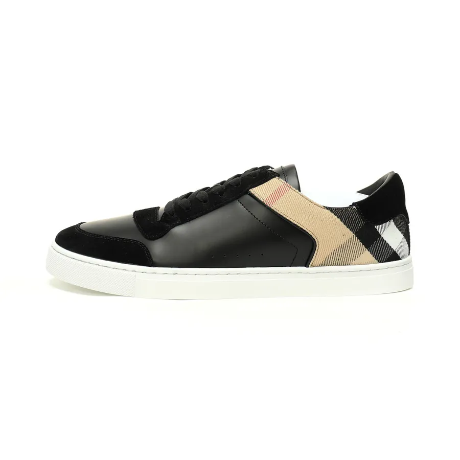 Burberry House Che Low Sneakers Classic Leather and Denim
