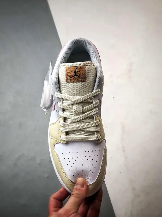 Air Jordan 1 Low in White, Gray, and Pink