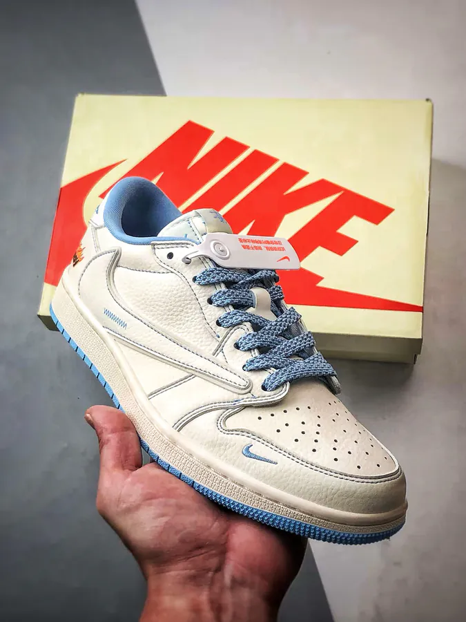 Air Jordan 1 Low OG Stussy White Blue Toe