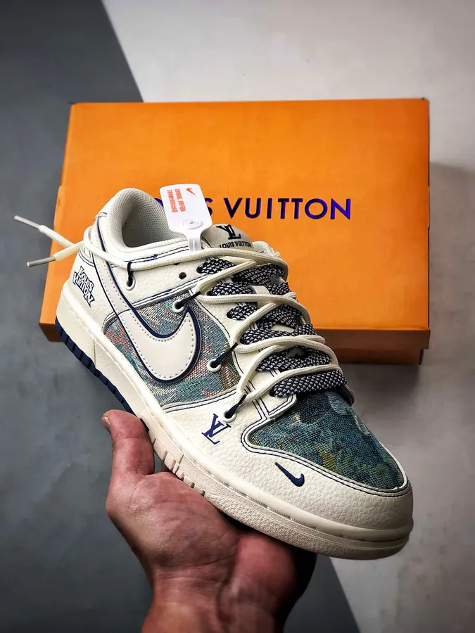 LV Canvas Painted Deconstructed Straps Low Top Sneakers