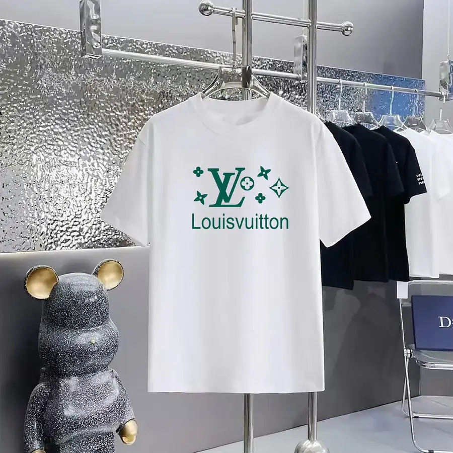 LOUIS VUITTON Print Round Neck Short Sleeve T Shirt