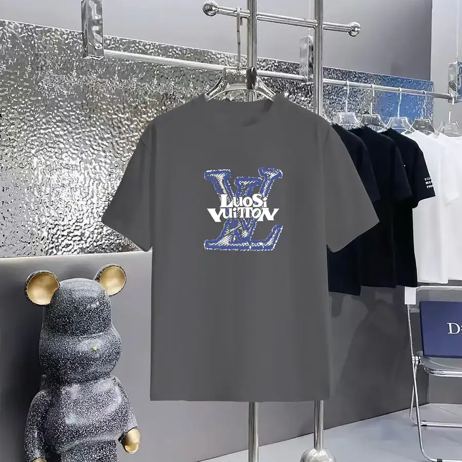 LOUIS VUITTON Print Round Neck Short Sleeve T Shirt