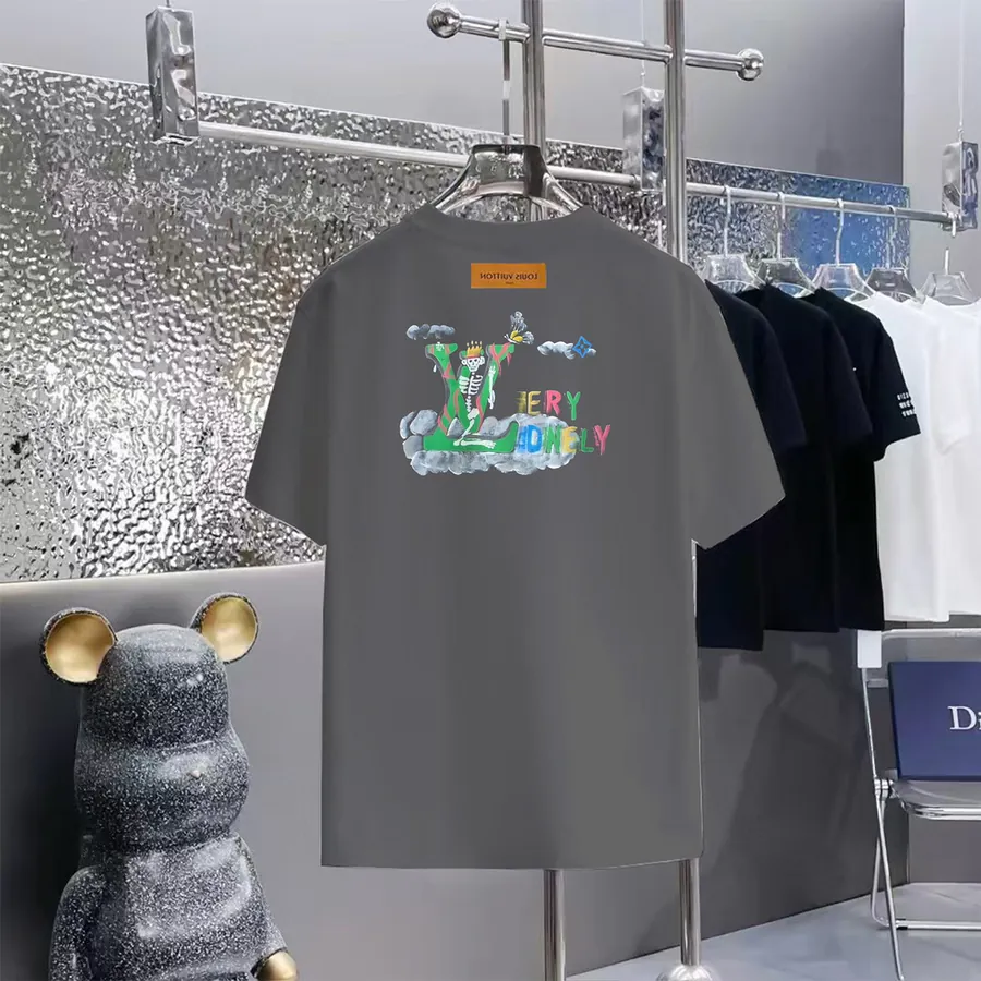 LOUIS VUITTON 160 Version Printed Round Neck Short Sleeve T Shirt