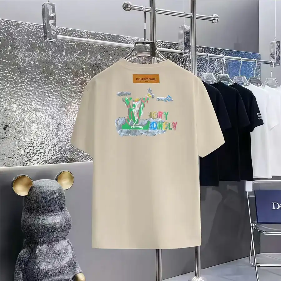 LOUIS VUITTON 160 Version Print Round Neck Short Sleeve T Shirt