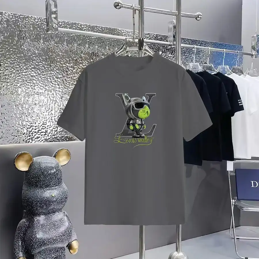 LOUIS VUITTON 160 Version Print Round Neck Short Sleeve T Shirt
