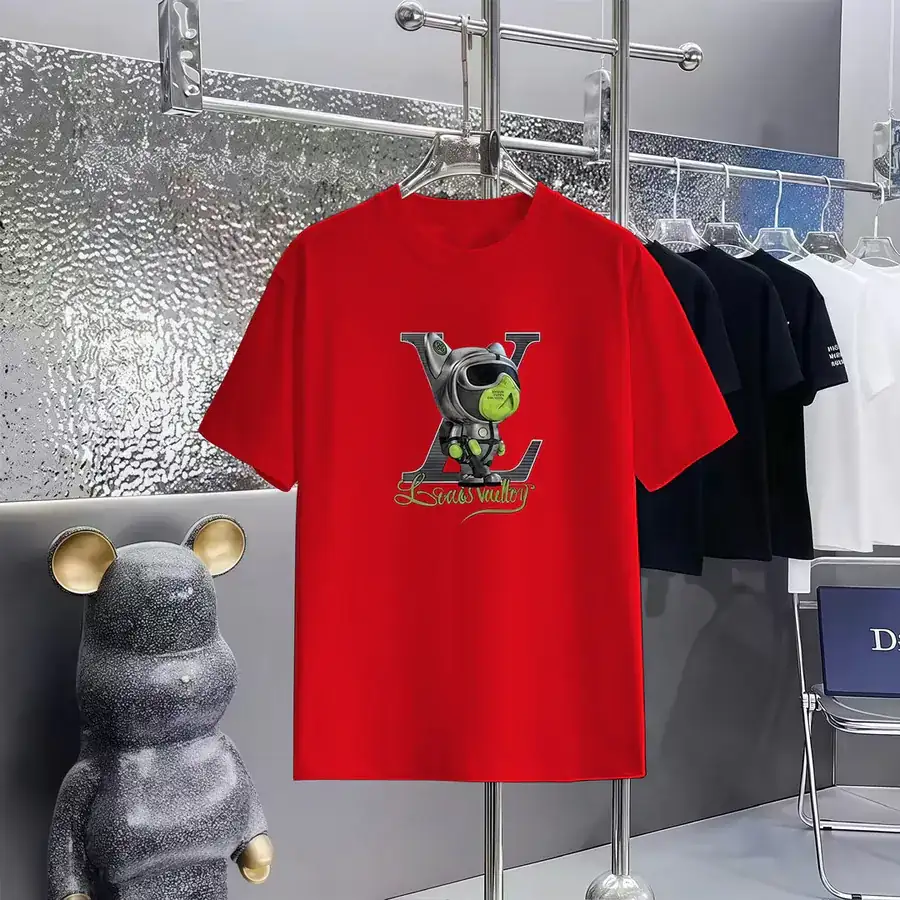 LOUIS VUITTON Print Round Neck Short Sleeve T Shirt