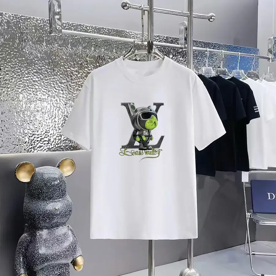 LOUIS VUITTON Print Round Neck Short Sleeve T Shirt