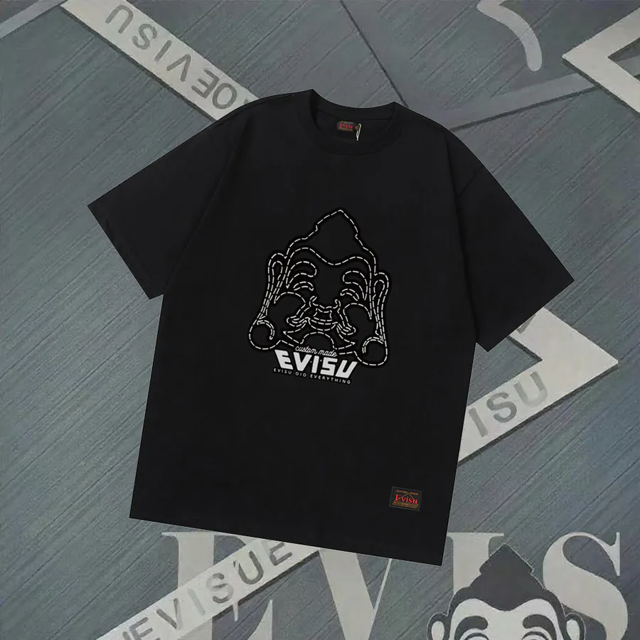 EVISU New Buddha Print Oversized T Shirt for Couples