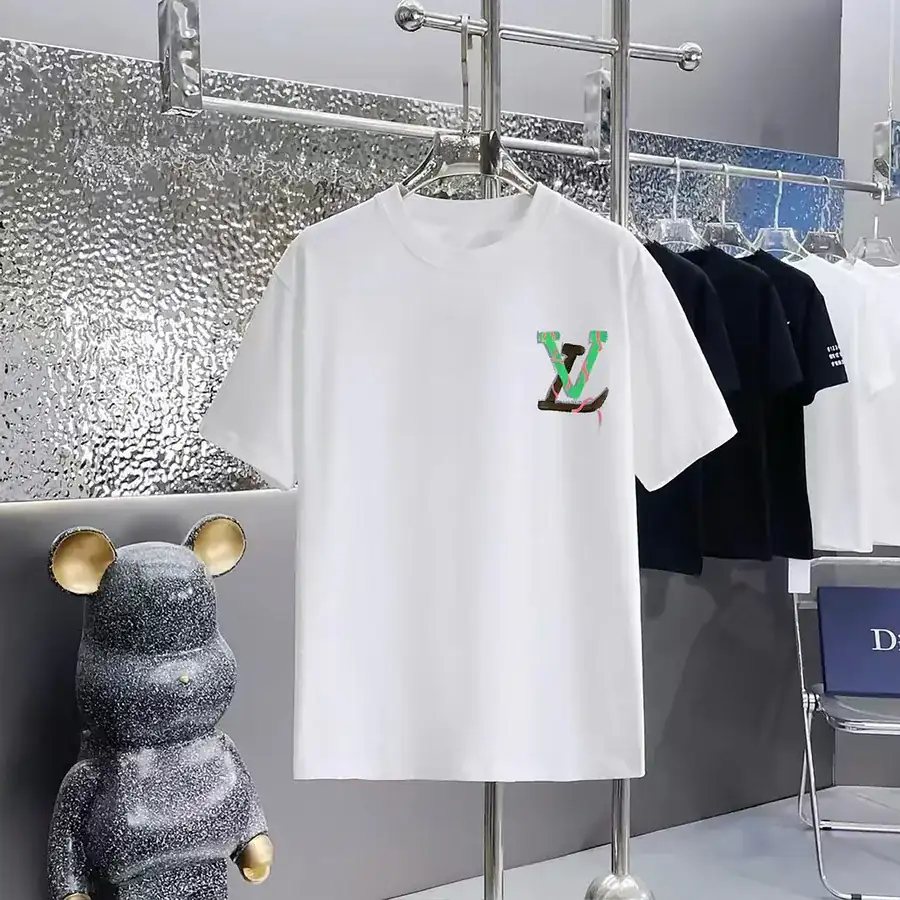 LOUIS VUITTON 160 Version Print Round Neck Short Sleeve T Shirt