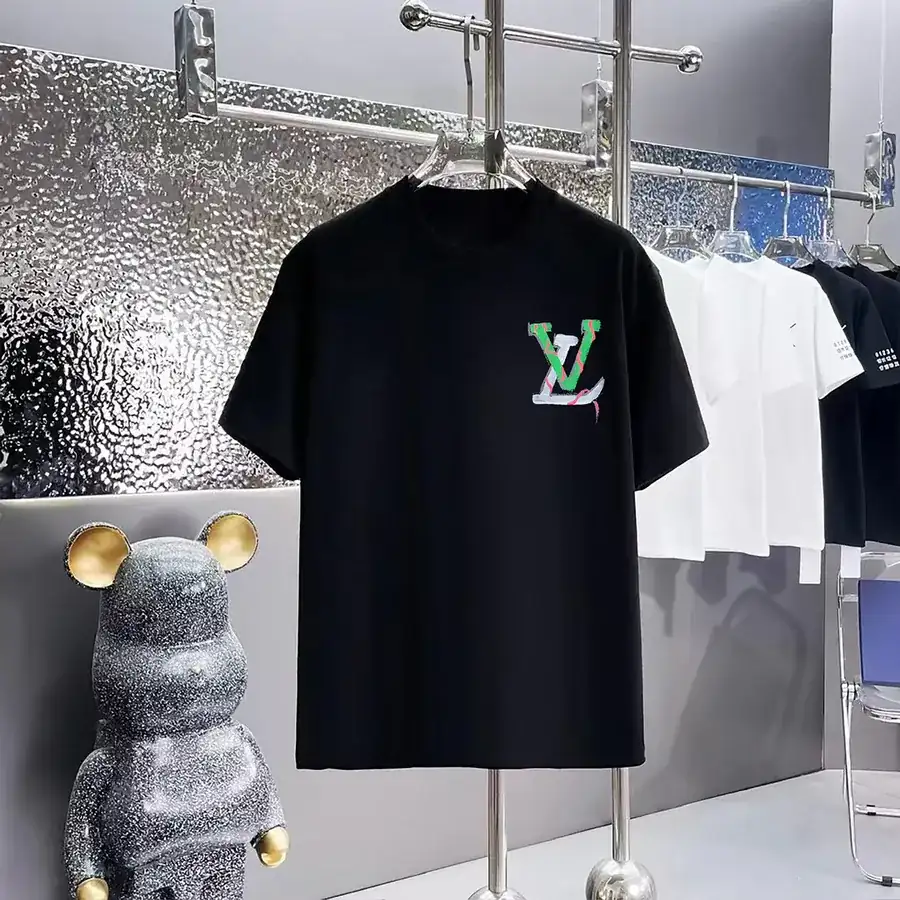 LOUIS VUITTON 160 Version Print Round Neck Short Sleeve T Shirt