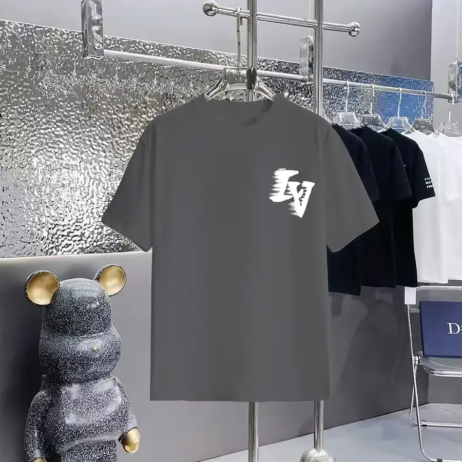 LOUIS VUITTON Print Round Neck Short Sleeve T Shirt