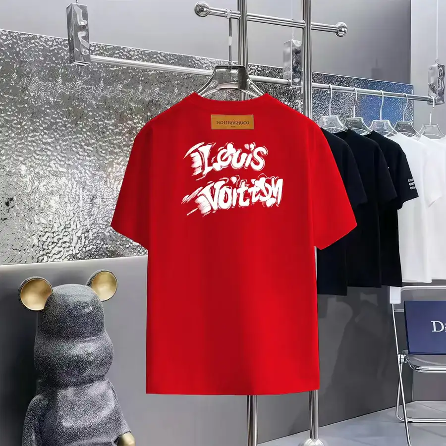 LOUIS VUITTON 160 Version Print Round Neck Short Sleeve T Shirt