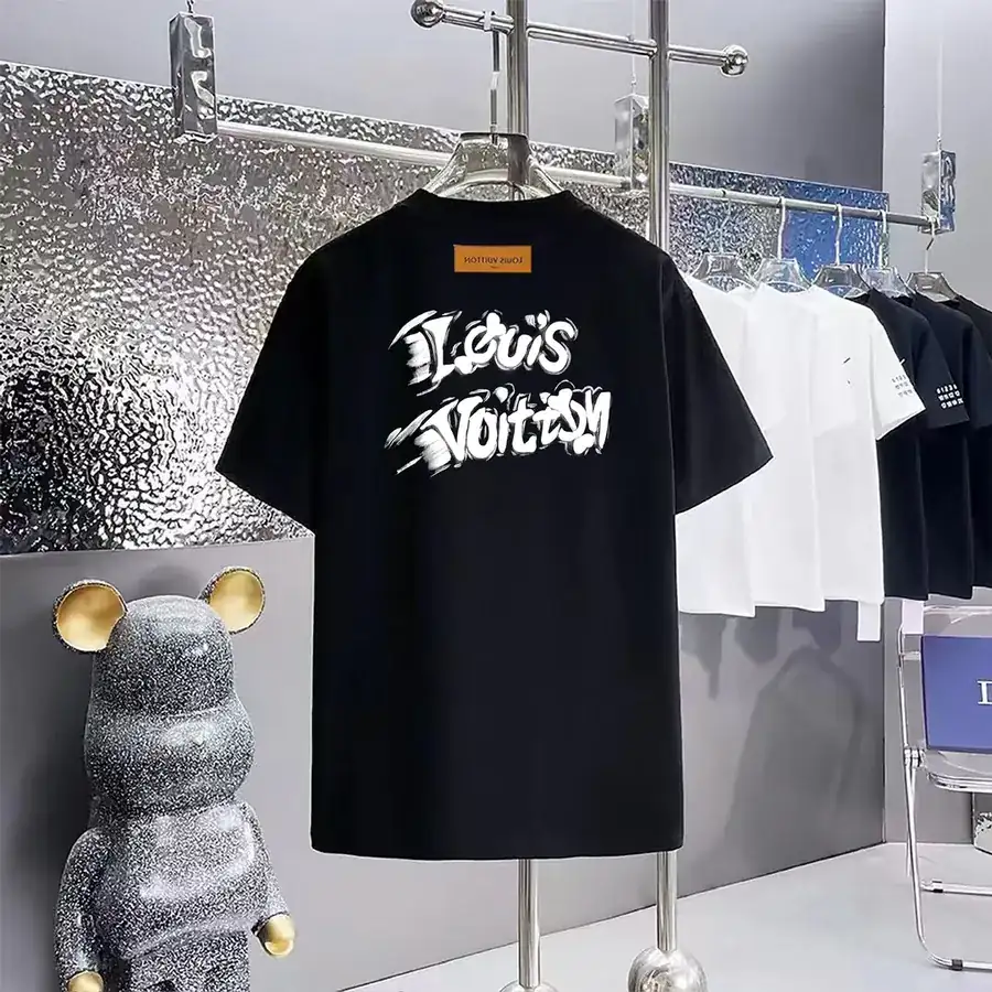LOUIS VUITTON Print Round Neck Short Sleeve T Shirt
