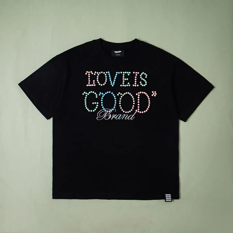 GOODBRAND 2025 SS Love Is Good Maroon Limited Edition Pearl Tag Short Sleeve