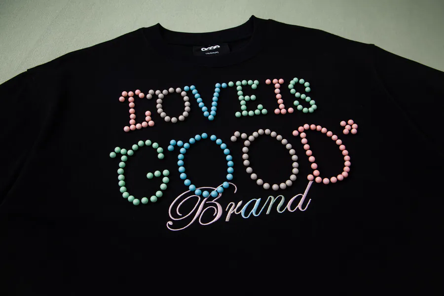 GOODBRAND 2025 SS Love Is Good Maroon Limited Edition Pearl Tag Short Sleeve