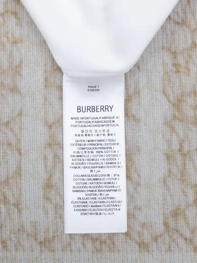 Burberry 25 Spring Summer New Gold Leaf Logo Short Sleeve T Shirt