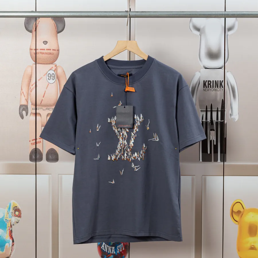 LV Roadster Spring Summer New Sail Embroidery T Shirt