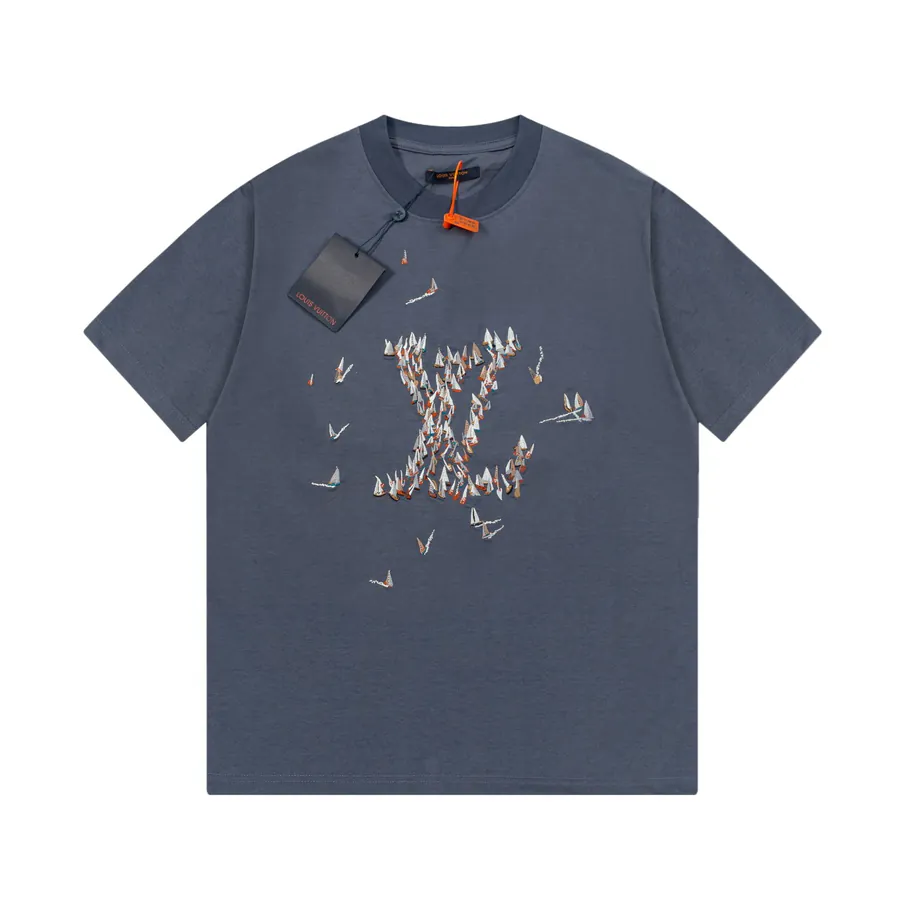 LV Roadster Spring Summer New Sail Embroidery T Shirt