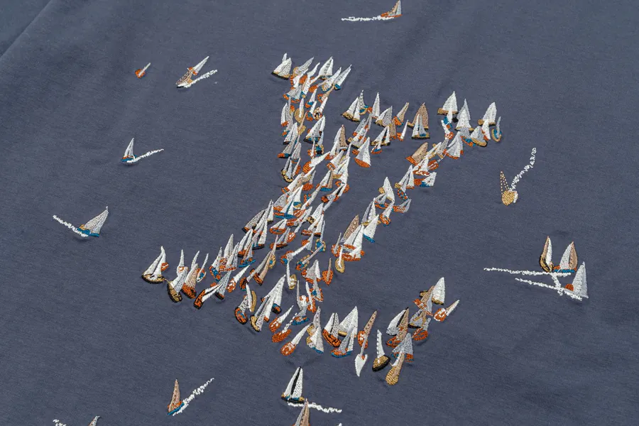 LV Roadster Spring Summer New Sail Embroidery T Shirt
