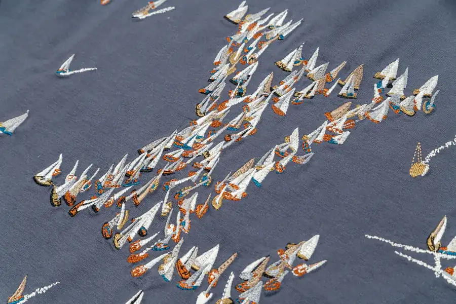 LV Roadster Spring Summer New Sail Embroidery T Shirt