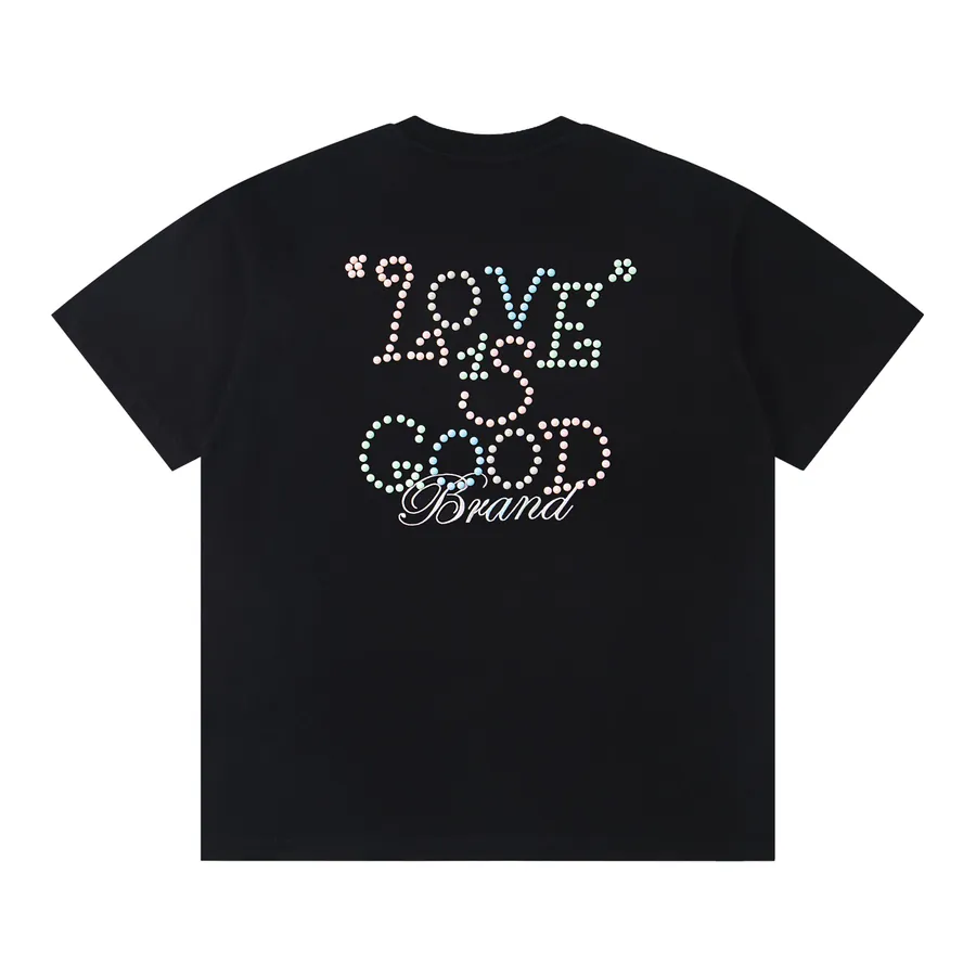 GOODBRAND 2025SS Love Is Good Maroon Limited Edition Pearl Tag Fashion Short Sleeve