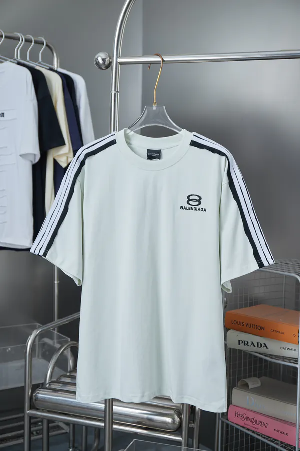 BALELE Parisian 25SS Early Spring New Collection Letter Logo Embroidered Straps Patchwork Short Sleeve