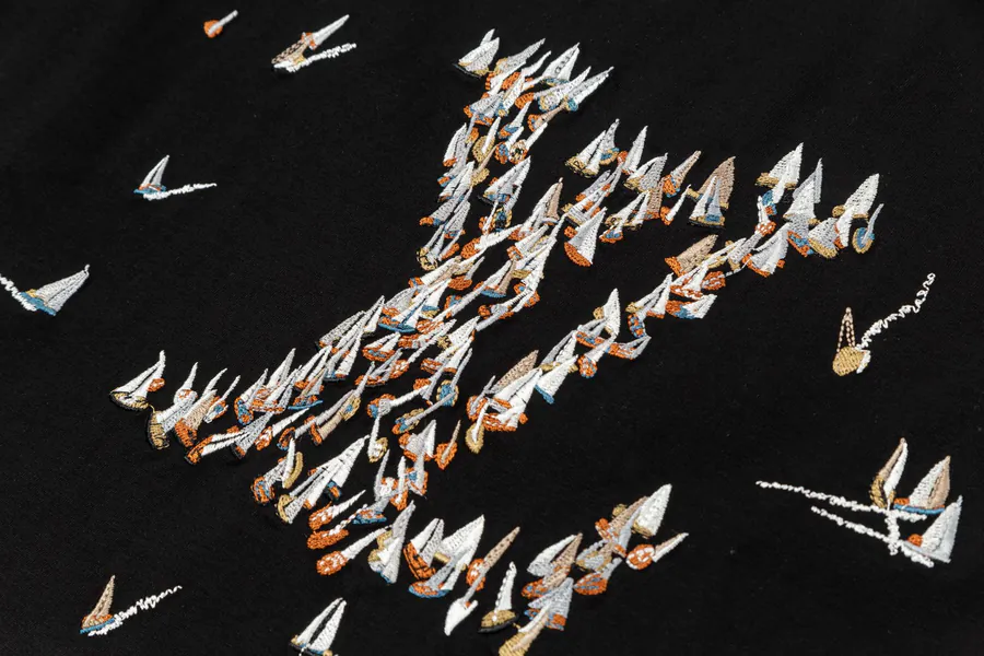 LV Roadster Spring Summer New Sail Embroidery T Shirt, Premium Edition