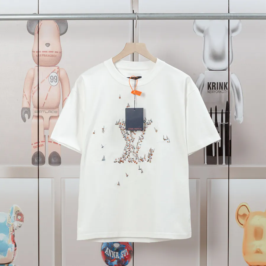 LV Roadster Spring Summer New Sail Embroidery T Shirt, Premium Edition