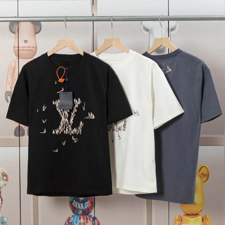 LV Roadster Spring Summer New Sail Embroidery T Shirt, Premium Edition