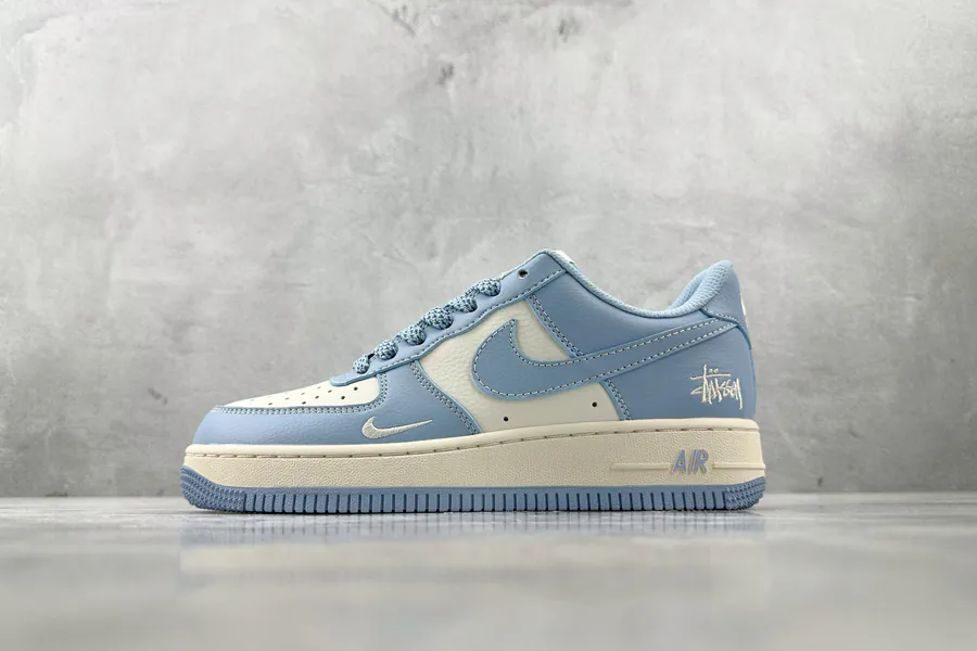 Nike Air Force 107 Stussy Collaboration Blue and White