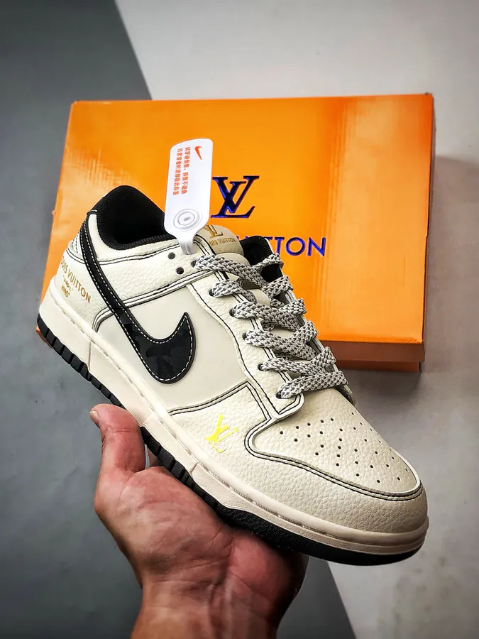 LV Reflective White and Black Low Top Sneaker