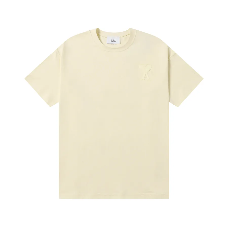 AMI Summer Short Sleeve 100% Double Cotton, Grained Calfskin
