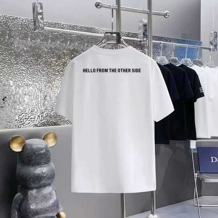 Balenciaga Parisian Print Round Neck Short Sleeve T Shirt