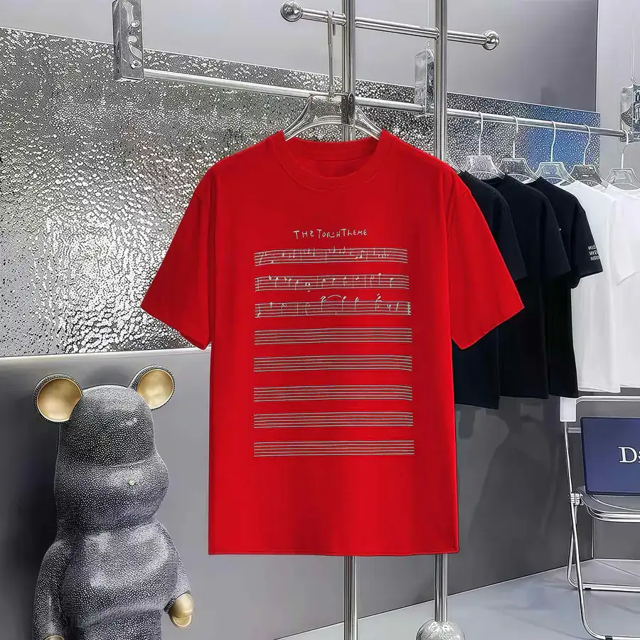 Balenciaga Paris Print Round Neck Short Sleeve T Shirt