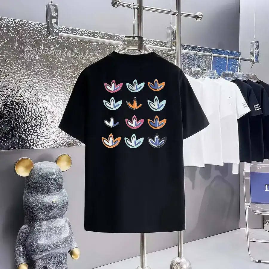Balenciaga Parisian Print Round Neck Short Sleeve T Shirt