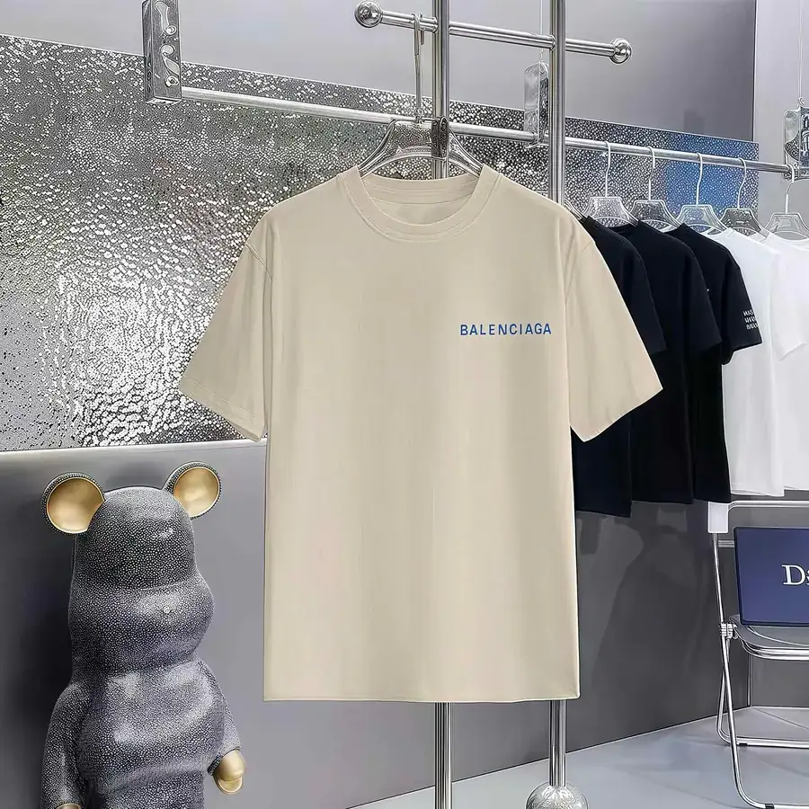 Balenciaga Print Round Neck Short Sleeve T Shirt