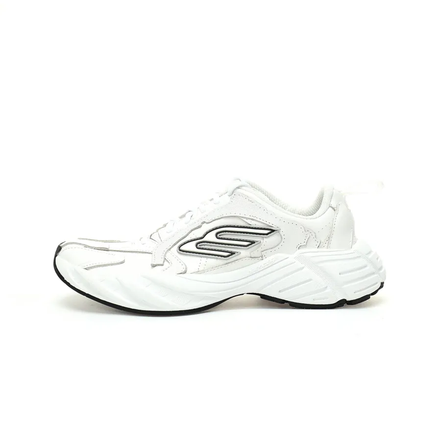 BALENCIAGA Monday Sneaker Vintage Style, 9110, White Black Distressed
