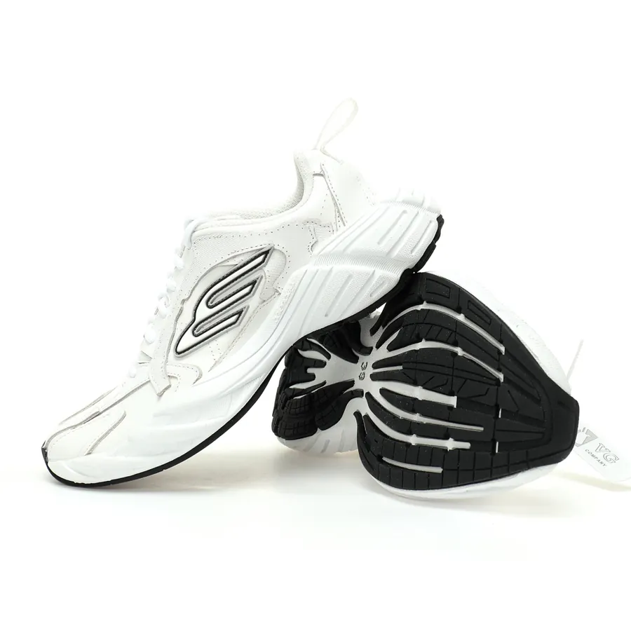BALENCIAGA Monday Sneaker Vintage Style, White Black Distressed