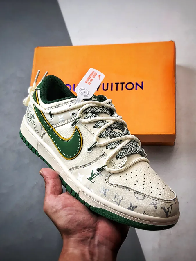 LV White Green Deconstructed Low Sneaker